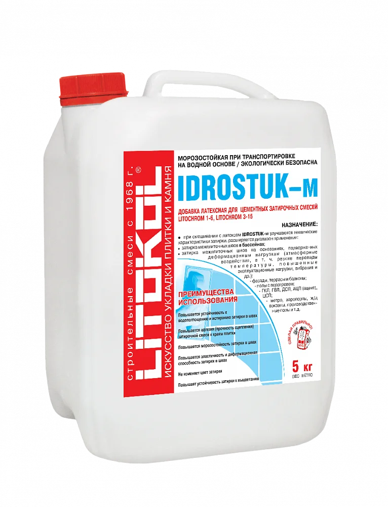 Латексная добавка для затирки LITOKOL IDROSTUK-M, 5 кг