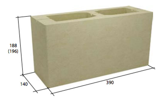 Стеновой пустотелый керамзитобетонный облегченный блок