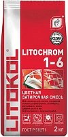 Цветная затирочная смесь на основе цемента ваниль Litokol Litochrom 1-6, 2 кг
